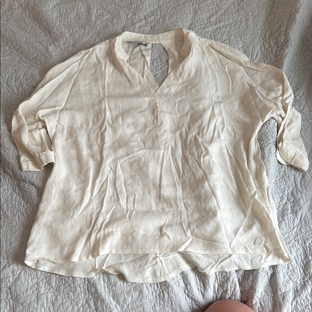 Cream Femme Fatale Long Sleeved Top